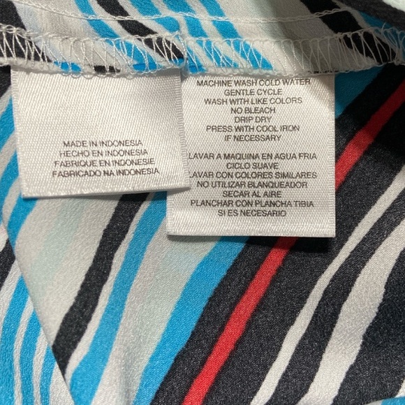 Jones New York Sleeve Blouse Top Front Knot Large - Picture 7 of 9